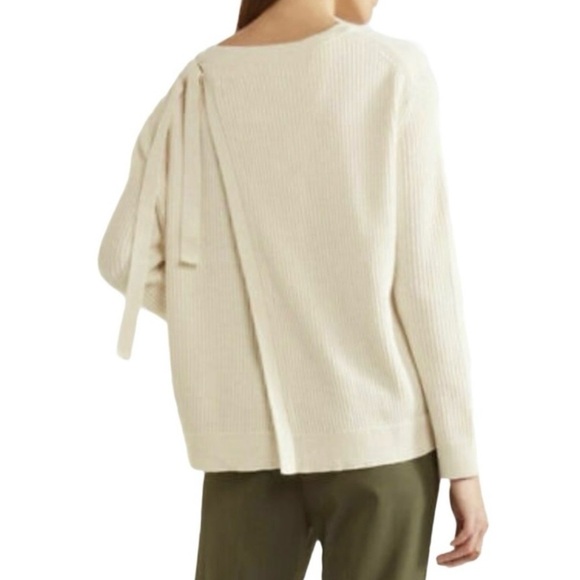 VINCE Tie Back Cashmere Cotton Blend Black Sweater Size XS - Picture 2 of 9